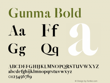 Gunma Bold 0.1.0 Font Sample