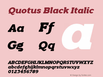 QuotusBlack-Italic Version 1.525图片样张