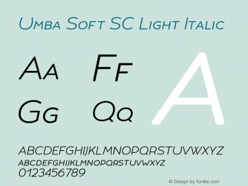 Umba Soft SC Light Italic Version 2.010;PS 002.010;hotconv 1.0.88;makeotf.lib2.5.64775图片样张