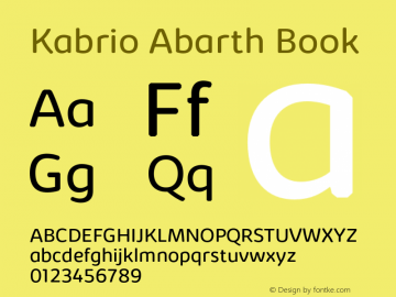 KabrioAbarth-Book Version 1.000 Font Sample