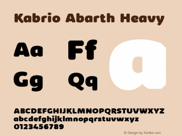 Kabrio Abarth Heavy Version 1.000 Font Sample