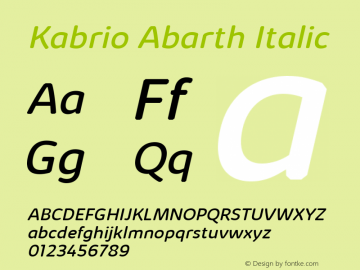 Kabrio Abarth Italic Version 1.000图片样张