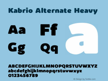 KabrioAlternate-Heavy Version 1.000 Font Sample