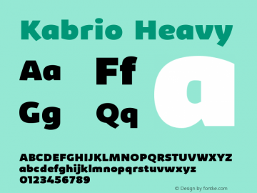 Kabrio Heavy Version 1.000 Font Sample
