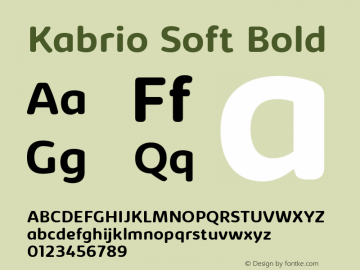 Kabrio Soft Bold Version 1.000 Font Sample