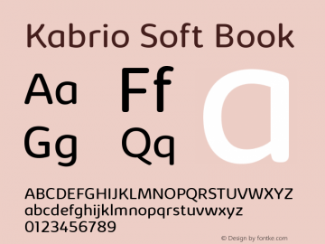 Kabrio Soft Book Version 1.000 Font Sample