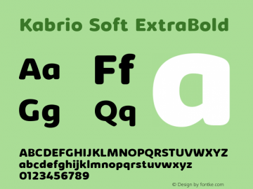 Kabrio Soft ExtraBold Version 1.000 Font Sample