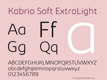 Kabrio Soft ExtraLight Version 1.000 Font Sample