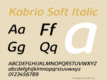 KabrioSoft-Italic Version 1.000 Font Sample