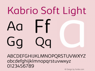 KabrioSoft-Light Version 1.000 Font Sample