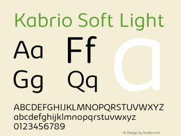 Kabrio Soft Light Version 1.000 Font Sample