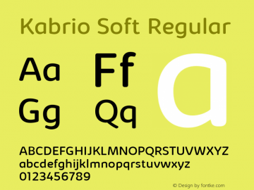 Kabrio Soft Regular Version 1.000 Font Sample