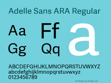 Adelle Sans ARA Regular Version 2.500 Font Sample