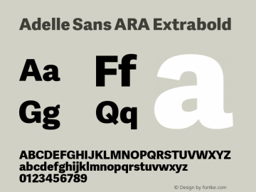 Adelle Sans ARA Extrabold Version 2.500 Font Sample