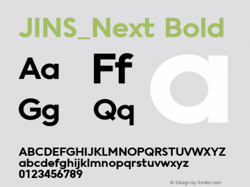 JINS_Next Bold Version 1.001 Font Sample