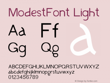 ModestFont Light Version 1.002;Fontself Maker 3.0.1 Font Sample