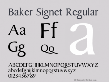 Baker Signet Regular 001.000 Font Sample
