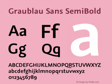 Graublau Sans SemiBold Version 2.002; Fonts for Free; vk.com/fontsforfree图片样张