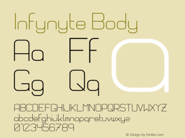 Infynyte Body Version 1.000;PS 001.000;hotconv 1.0.88;makeotf.lib2.5.64775图片样张