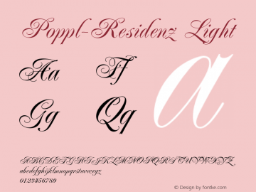 PopplResidenz-Light OTF 1.0;PS 001.001;Core 1.0.22 Font Sample