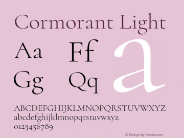 Cormorant-Light Version 3.002;PS 003.002;hotconv 1.0.88;makeotf.lib2.5.64775图片样张