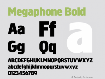 Megaphone-Bold Version 1.001 Font Sample