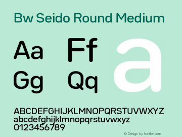 Bw Seido Round Medium Version 1.000;PS 001.000;hotconv 1.0.88;makeotf.lib2.5.64775图片样张