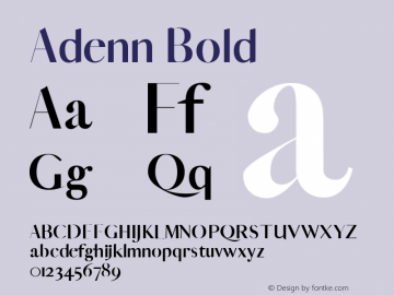 Adenn Bold Version 1.0 Font Sample
