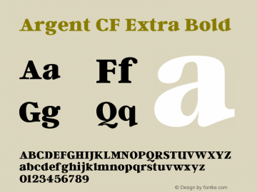 ArgentCF-ExtraBold Version 1.000;PS 002.000;hotconv 1.0.88;makeotf.lib2.5.64775 Font Sample