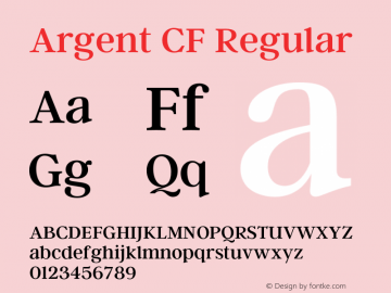 ArgentCF-Regular Version 1.000;PS 002.000;hotconv 1.0.88;makeotf.lib2.5.64775 Font Sample