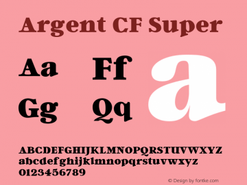 ArgentCF-Super Version 1.000;PS 002.000;hotconv 1.0.88;makeotf.lib2.5.64775 Font Sample