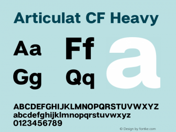 ArticulatCF-Heavy Version 1.400;PS 001.400;hotconv 1.0.88;makeotf.lib2.5.64775图片样张