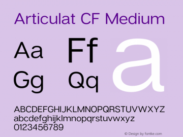 ArticulatCF-Medium Version 1.400;PS 001.400;hotconv 1.0.88;makeotf.lib2.5.64775图片样张