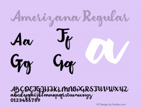 Amerizana Regular  Font Sample