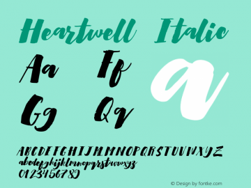 Heartwell-Italic Version 1.000;PS 001.001;hotconv 1.0.56图片样张