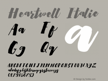 Heartwell-Italic Version 1.000;PS 001.001;hotconv 1.0.56图片样张