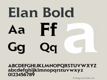 Elan Bold Altsys Fontographer 3.5  11/25/92 Font Sample