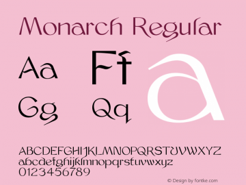 Monarch Version 1.0 Font Sample