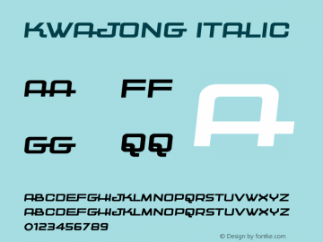 Kwajong Italic Version 1.00;October 25, 2018;FontCreator 11.5.0.2427 64-bit图片样张