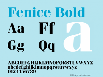 Fenice Bold 001.000 Font Sample