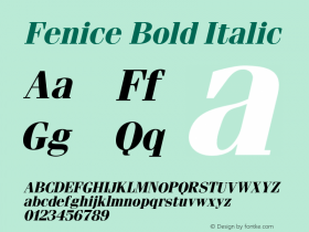 Fenice Bold Italic 001.000 Font Sample