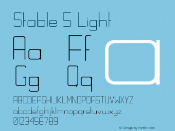 Stable 5 Light Version 1.000;PS 001.000;hotconv 1.0.88;makeotf.lib2.5.64775 Font Sample