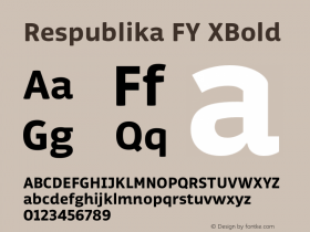 Respublika FY XBold Version 1.002 Font Sample