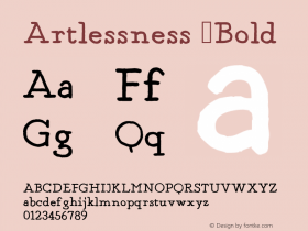 Artlessness Bold Version 1.000 Font Sample