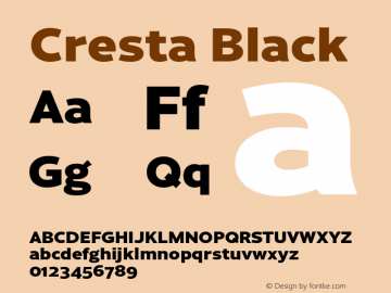 Cresta-Black Version 1.000;PS 1.0;hotconv 1.0.88;makeotf.lib2.5.647800 Font Sample