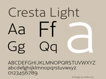 Cresta-Light Version 1.003;PS 001.003;hotconv 1.0.88;makeotf.lib2.5.64775图片样张