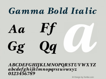 Gamma Bold Italic 001.000图片样张