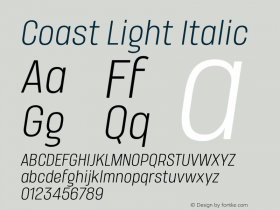 Coast Light Italic Version 1.1图片样张