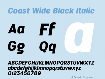 Coast Wide Black Italic Version 1.1图片样张