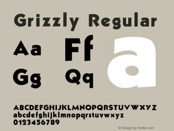 Grizzly Regular Altsys Fontographer 3.5  11/17/92 Font Sample